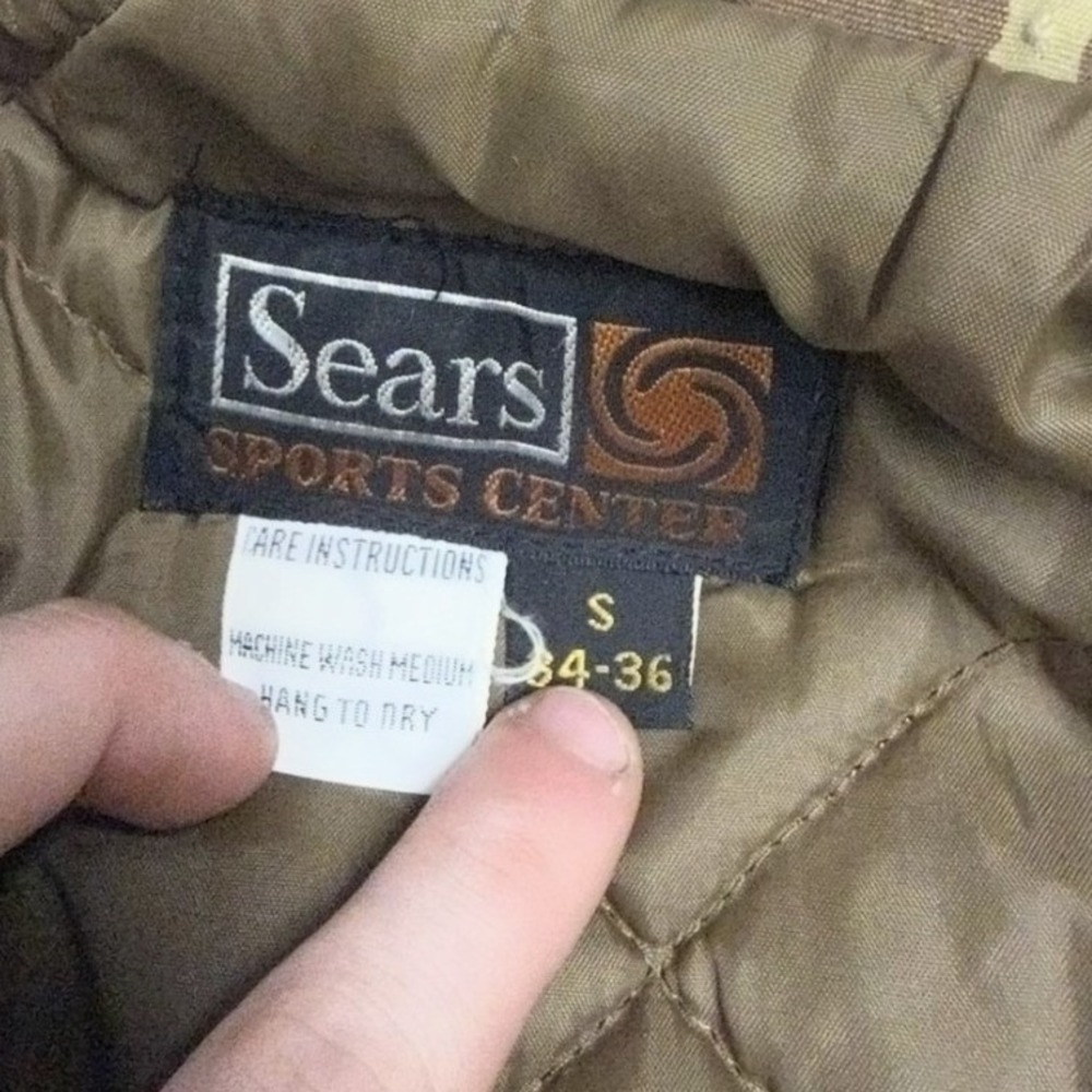 Vintage 70s Camo Hunting sears Jacket Duck Hunter Camouflage Full Zip Field Coat - Picture 6 of 7
